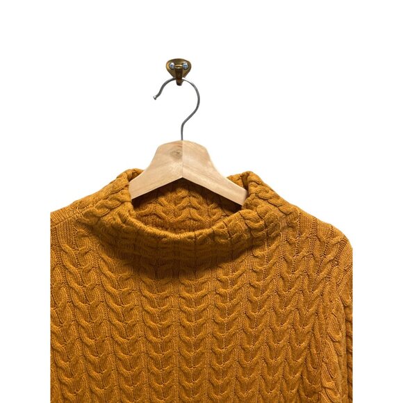 Christopher & Banks Cableknit Turtleneck Sweater Mustard Size XL NWT Soft Cozy - Picture 6 of 12